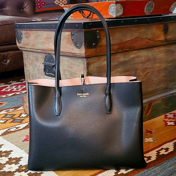 kate spade Handbags - Kate Spade Eva Large Leather Tote Bag Black
